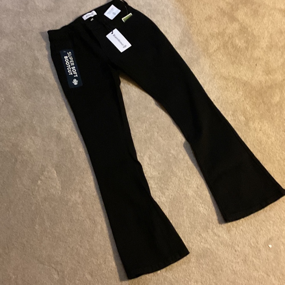 BAMBOO Women's Black Boot Cut Jeans